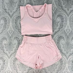 Womens Lululemon Strawberry Milkshake Ebb to Street and Hotty Hot Set